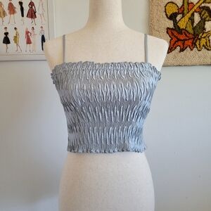 Urban Outfitters | Vixen Plisse Crinkle Crop Top